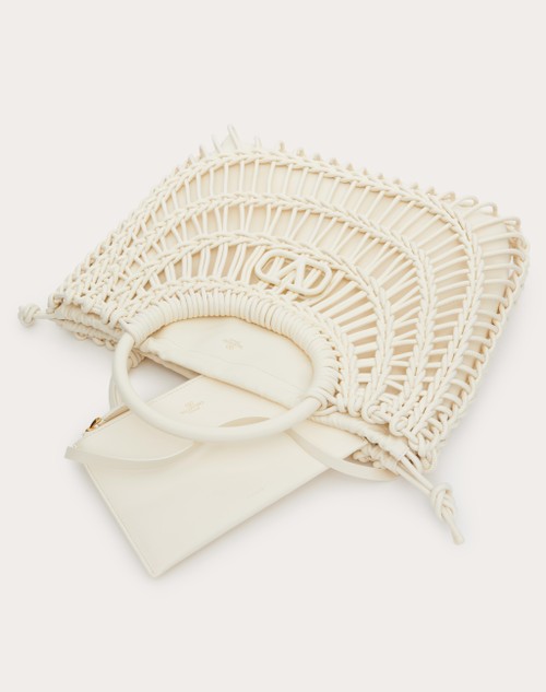 Red Valentino BORSA SHOPPING VALENTINO GARAVANI ALLKNOTS IN PELLE INTRECCIATA In Linea