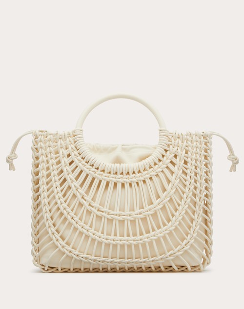 Red Valentino BORSA SHOPPING VALENTINO GARAVANI ALLKNOTS IN PELLE INTRECCIATA Nuovo