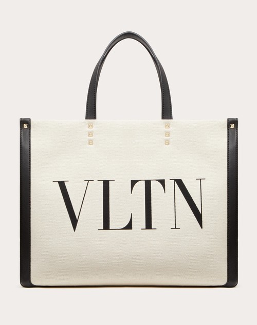 Red Valentino BORSA SHOPPING PICCOLA IN CANVAS CON STAMPA VLTN