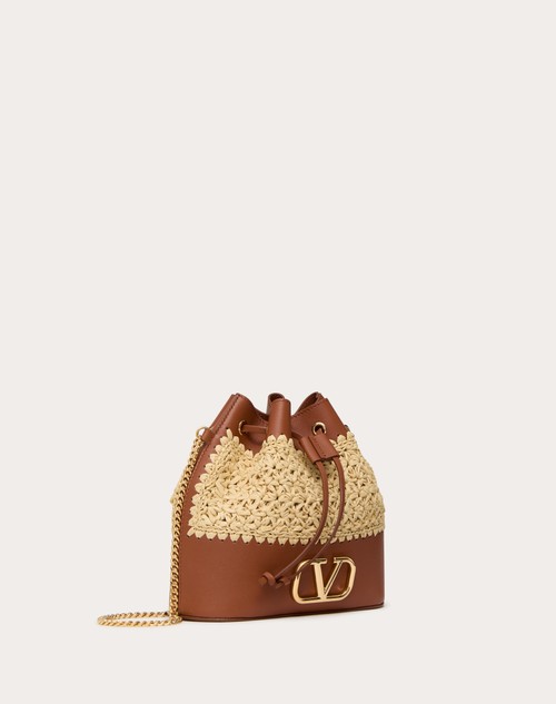 Red Valentino MINI SECCHIELLO CON CATENA VLOGO SIGNATURE IN RAFIA Pezzi Unici