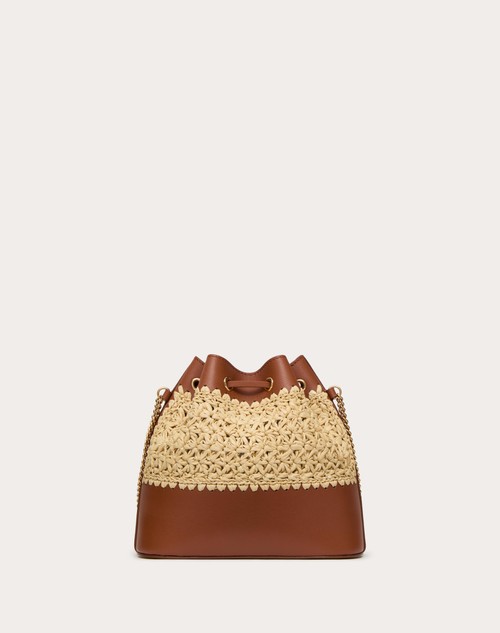 Red Valentino MINI SECCHIELLO CON CATENA VLOGO SIGNATURE IN RAFIA Pezzi Unici