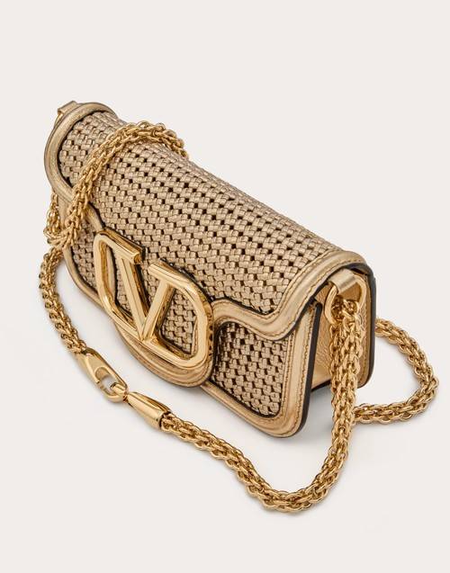 Red Valentino BORSA PICCOLA A SPALLA VALENTINO GARAVANI LOCÒ IN PELLE INTRECCIATA METALLIZZATA Promozione Limitata