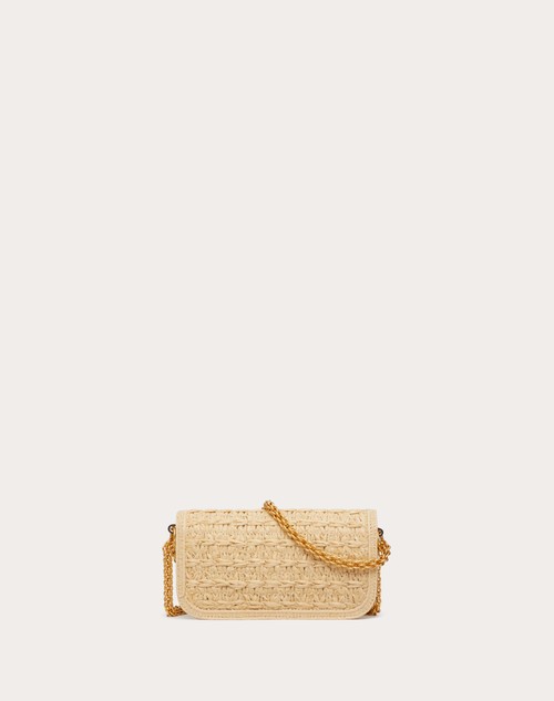 Red Valentino BORSA PICCOLA A SPALLA VALENTINO GARAVANI LOCÒ IN RAFIA CON LOGO GIOIELLO Novità