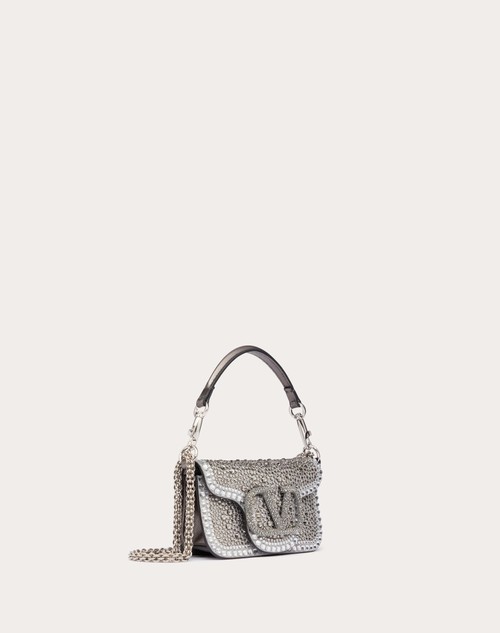 Red Valentino BORSA PICCOLA A SPALLA VALENTINO GARAVANI LOCÒ CON STRASS Vendita Calda