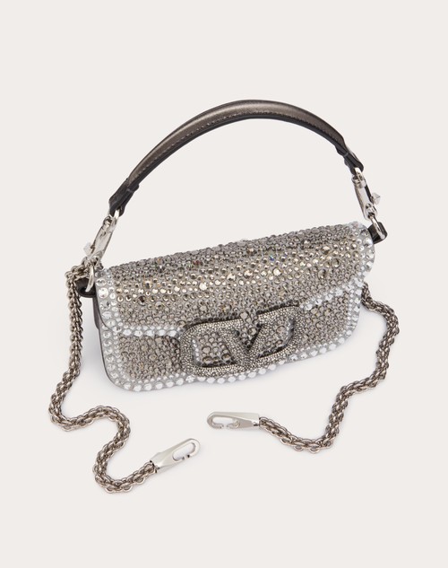Red Valentino BORSA PICCOLA A SPALLA VALENTINO GARAVANI LOCÒ CON STRASS Vendita Calda