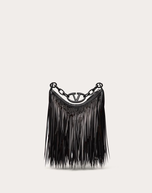 Red Valentino MINI HOBO VLOGO MOON BAG CON FRANGE DI PAILLETTES Italy