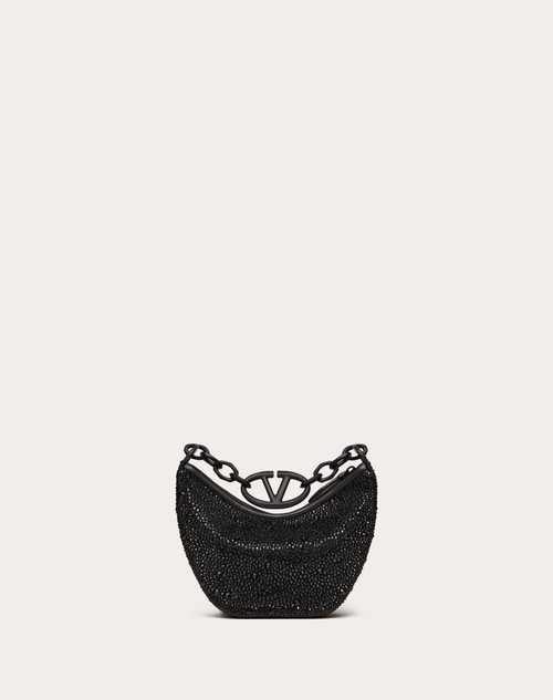 Red Valentino MINI HOBO VLOGO MOON BAG CON STRASS Italia