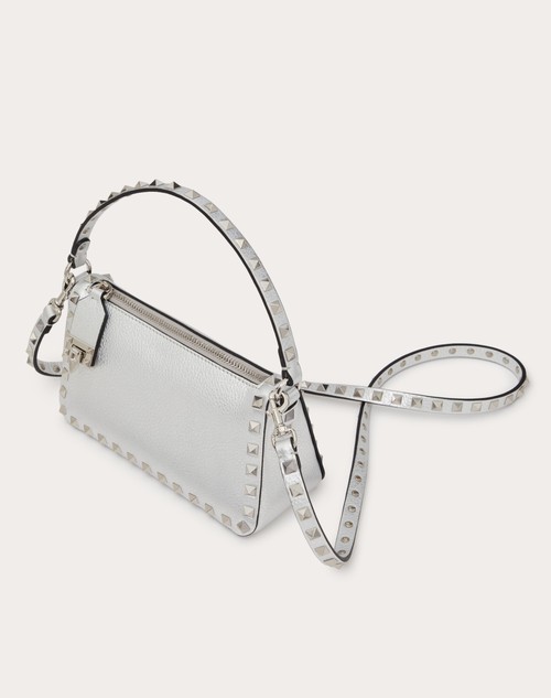 Red Valentino BORSA PICCOLA A TRACOLLA ROCKSTUD IN VITELLO GRANATO METALLIZZATO Qualità Garantita