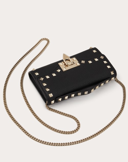 Red Valentino PORTAFOGLIO CON CATENA ROCKSTUD IN VITELLO GRANATO Consegna Veloce