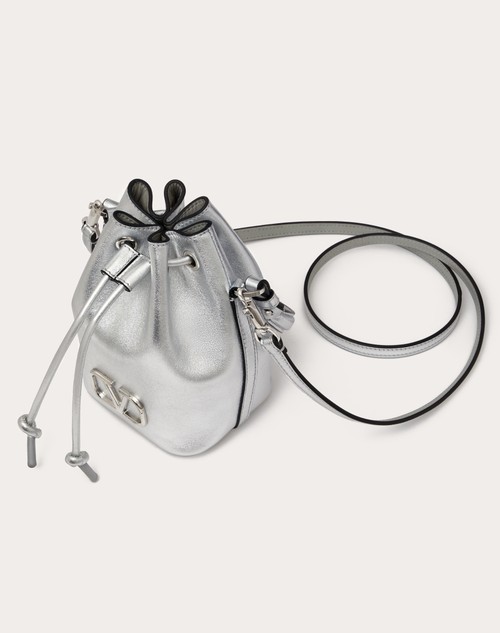 Red Valentino MINI BORSA A SECCHIELLO VLOGO SIGNATURE IN NAPPA METALLIZZATA Shopping Online
