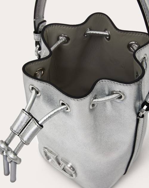 Red Valentino MINI BORSA A SECCHIELLO VLOGO SIGNATURE IN NAPPA METALLIZZATA Shopping Online