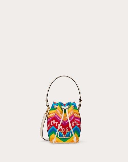 Red Valentino MINI BORSA A SECCHIELLO VALENTINO GARAVANI ESCAPE IN CANVAS CON STAMPA CHEVRON24