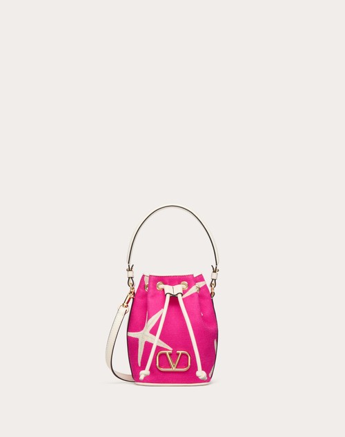 Red Valentino MINI BORSA A SECCHIELLO VALENTINO GARAVANI ESCAPE IN CANVAS CON STAMPA STARFISH