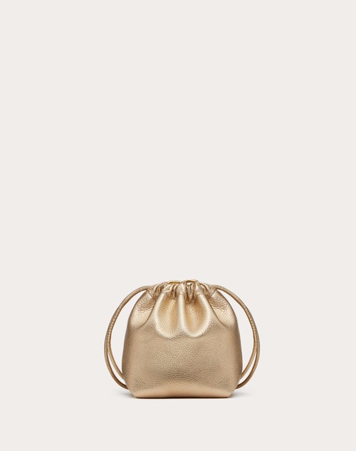 Red Valentino MINI BORSA A SACCHETTO VLOGO POUF IN PELLE METALLIZZATA In Vendita