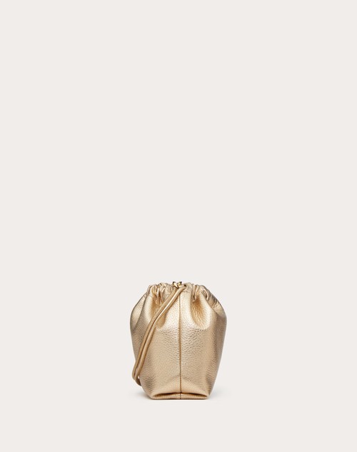 Red Valentino MINI BORSA A SACCHETTO VLOGO POUF IN PELLE METALLIZZATA In Vendita