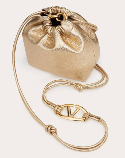 Red Valentino MINI BORSA A SACCHETTO VLOGO POUF IN PELLE METALLIZZATA In Vendita