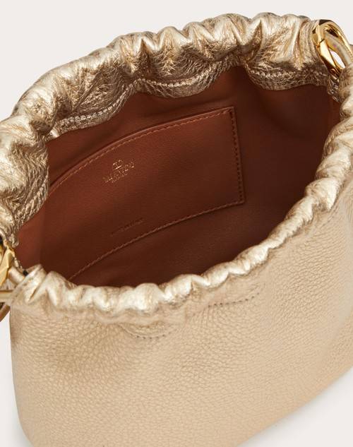 Red Valentino MINI BORSA A SACCHETTO VLOGO POUF IN PELLE METALLIZZATA In Vendita