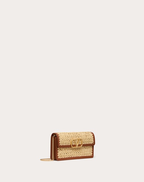 Red Valentino PORTAFOGLIO CON CATENA VLOGO SIGNATURE IN RAFIA Hotsell