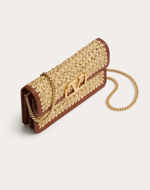 Red Valentino PORTAFOGLIO CON CATENA VLOGO SIGNATURE IN RAFIA Hotsell