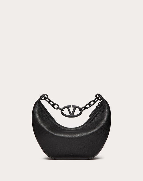 Red Valentino HOBO PICCOLA VLOGO MOON BAG IN VITELLO GRANATO CON CATENA Pezzi Unici