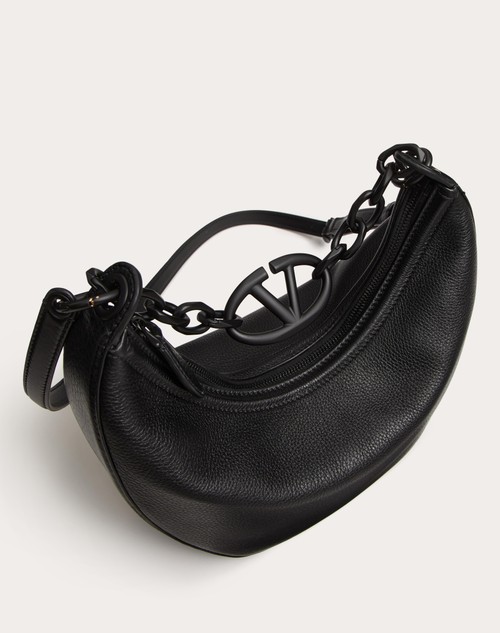 Red Valentino HOBO PICCOLA VLOGO MOON BAG IN VITELLO GRANATO CON CATENA Pezzi Unici