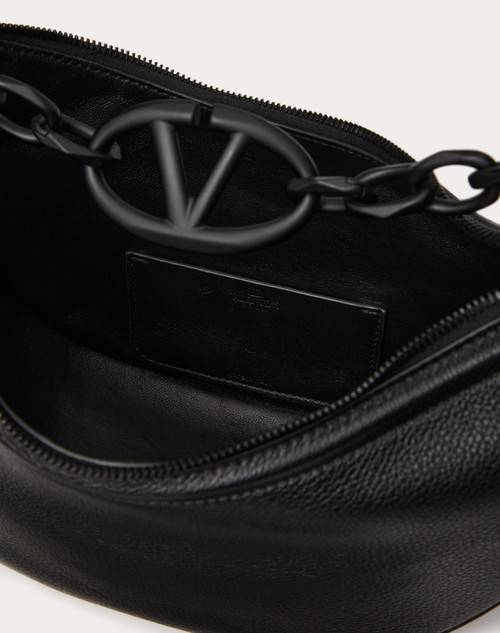 Red Valentino HOBO PICCOLA VLOGO MOON BAG IN VITELLO GRANATO CON CATENA Pezzi Unici
