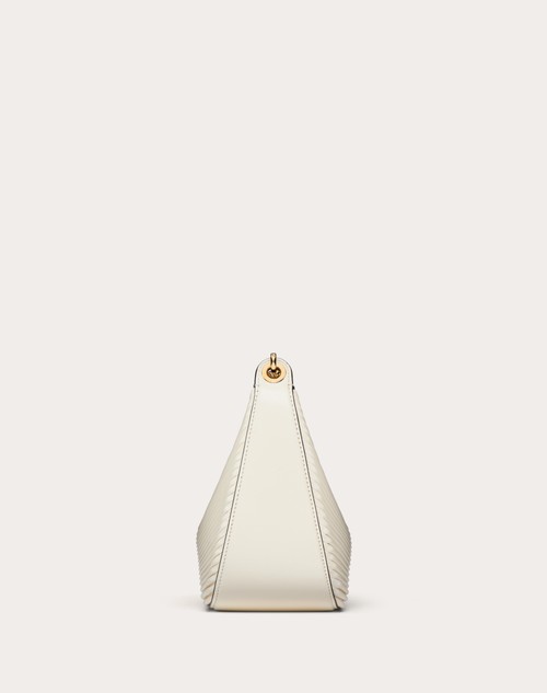 Red Valentino HOBO PICCOLA VLOGO MOON BAG IN NAPPA LAVORATA CON CATENA Soddisfazione Garantita
