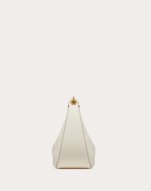 Red Valentino HOBO PICCOLA VLOGO MOON BAG IN VITELLO GRANATO CON CATENA Promozione Limitata