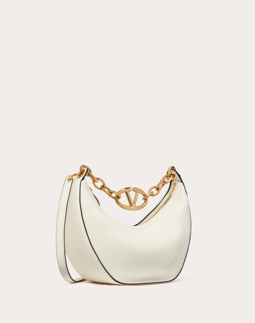 Red Valentino HOBO PICCOLA VLOGO MOON BAG IN VITELLO GRANATO CON CATENA Fino Al -60%