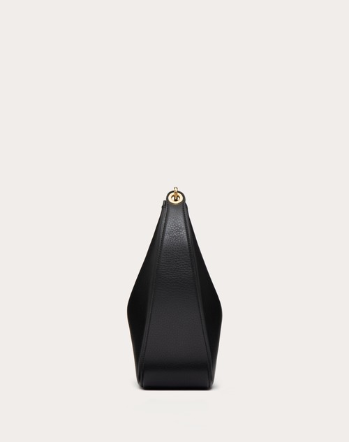 Red Valentino HOBO MEDIA VLOGO MOON BAG IN VITELLO GRANATO CON CATENA Convenienza