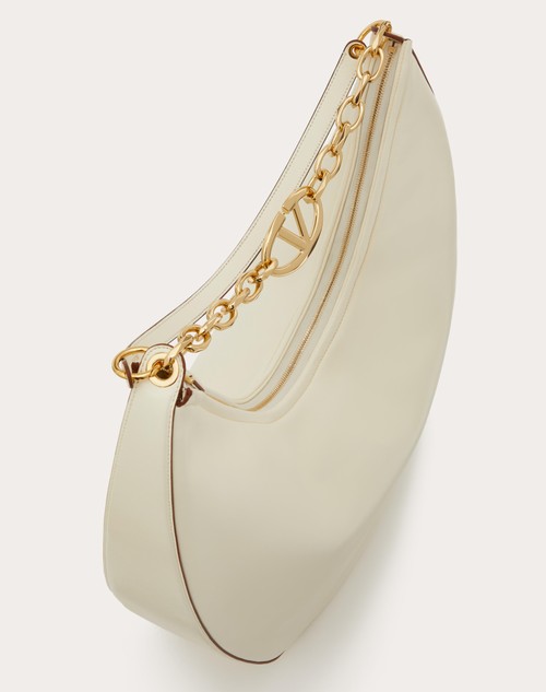 Red Valentino MAXI HOBO VLOGO MOON BAG IN NAPPA CON CATENA Sconto