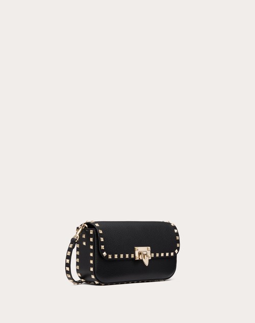 Red Valentino BORSA A TRACOLLA VALENTINO GARAVANI ROCKSTUD IN VITELLO GRANATO Nuova