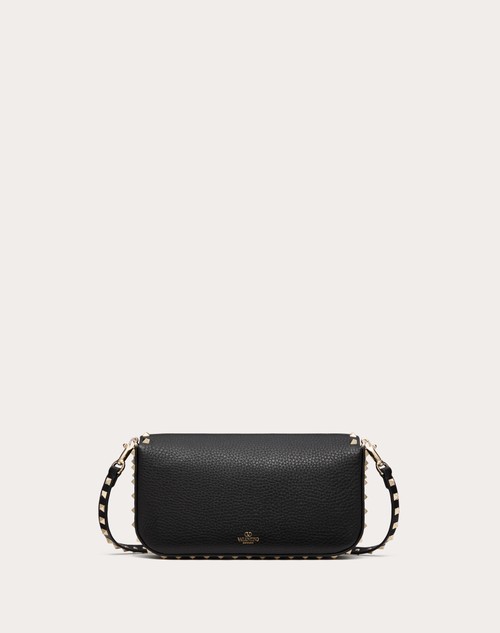 Red Valentino BORSA A TRACOLLA VALENTINO GARAVANI ROCKSTUD IN VITELLO GRANATO Nuova