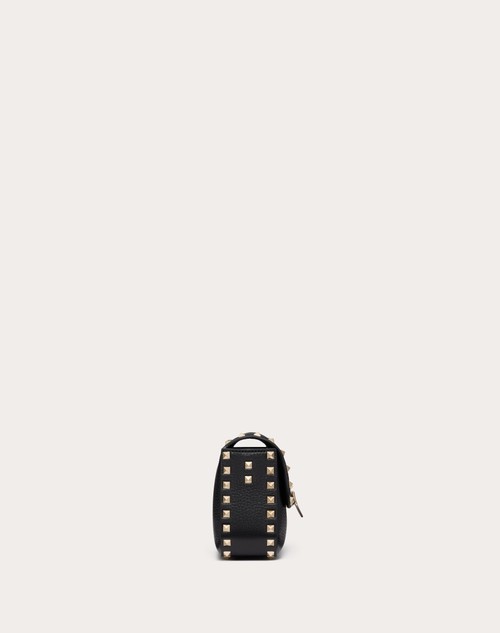 Red Valentino BORSA A TRACOLLA VALENTINO GARAVANI ROCKSTUD IN VITELLO GRANATO Nuova