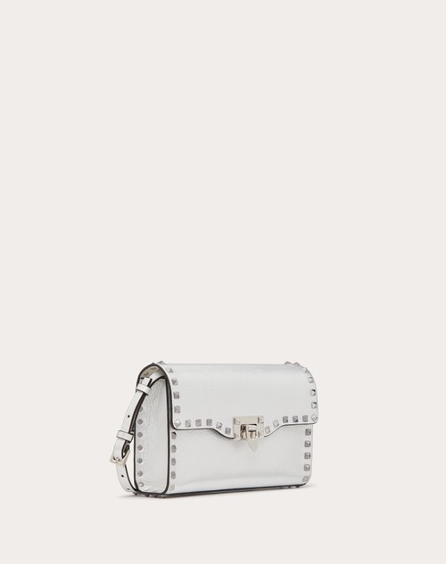 Red Valentino BORSA PICCOLA A TRACOLLA ROCKSTUD IN VITELLO GRANATO METALLIZZATO Italia