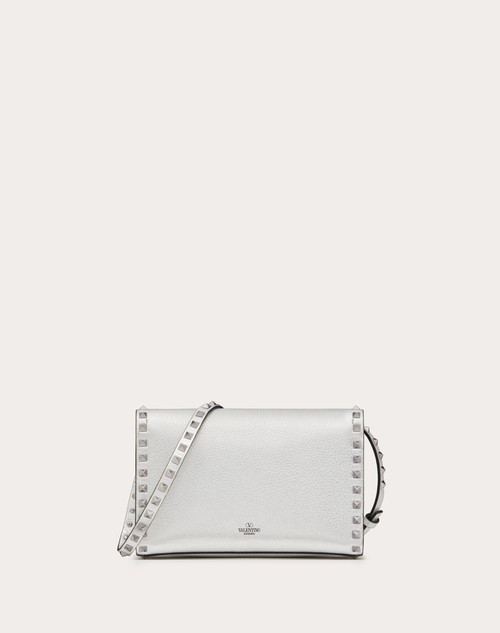 Red Valentino BORSA PICCOLA A TRACOLLA ROCKSTUD IN VITELLO GRANATO METALLIZZATO Italia