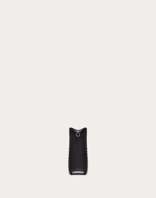 Red Valentino BORSA HOBO VALENTINO GARAVANI ROCKSTUD IN VITELLO GRANATO Spedizione Gratuita