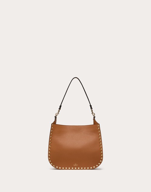Red Valentino BORSA HOBO VALENTINO GARAVANI ROCKSTUD IN VITELLO GRANATO Pezzi Unici