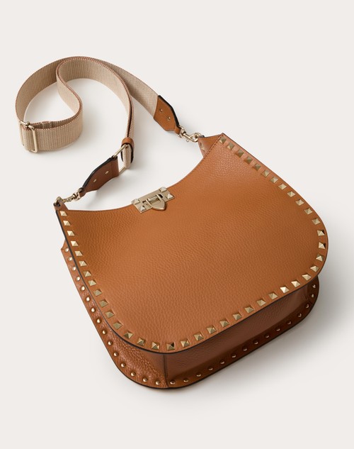 Red Valentino BORSA HOBO VALENTINO GARAVANI ROCKSTUD IN VITELLO GRANATO Pezzi Unici