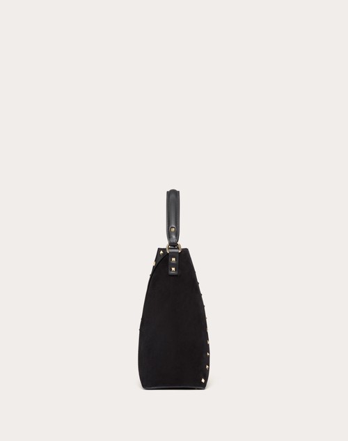 Red Valentino BORSA A SECCHIELLO VALENTINO GARAVANI VALENTINO GARAVANI ROCKSTUD WISPY IN VITELLO E CAMOSCIO Consegna Veloce
