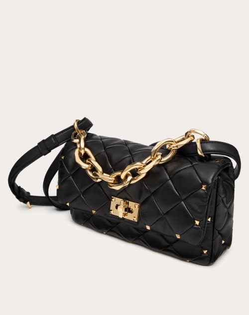 Red Valentino BORSA VALENTINO GARAVANI ROCKSTUD SPIKE IN NAPPA PATCHWORK Convenienza