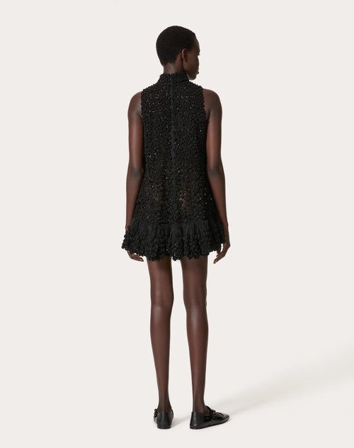 Red Valentino ABITO CORTO IN TULLE ILLUSIONE RICAMATO Spedizione Gratuita