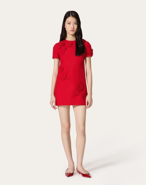 Red Valentino ABITO CORTO IN CREPE COUTURE RICAMATO Promozione Limitata