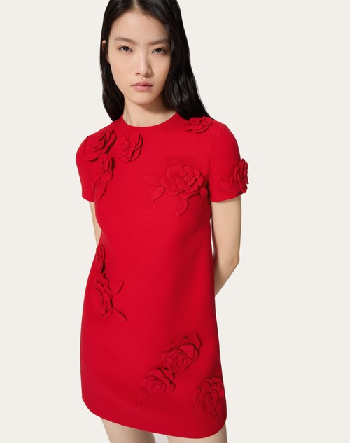 Red Valentino ABITO CORTO IN CREPE COUTURE RICAMATO Promozione Limitata