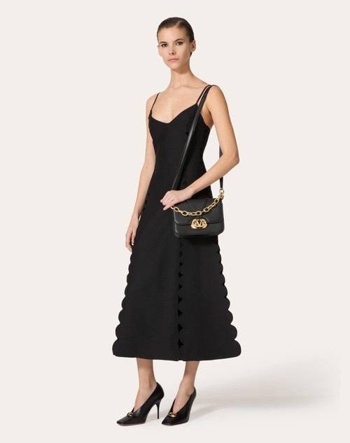 Red Valentino ABITO MIDI IN CREPE COUTURE RICAMATO Shopping Online