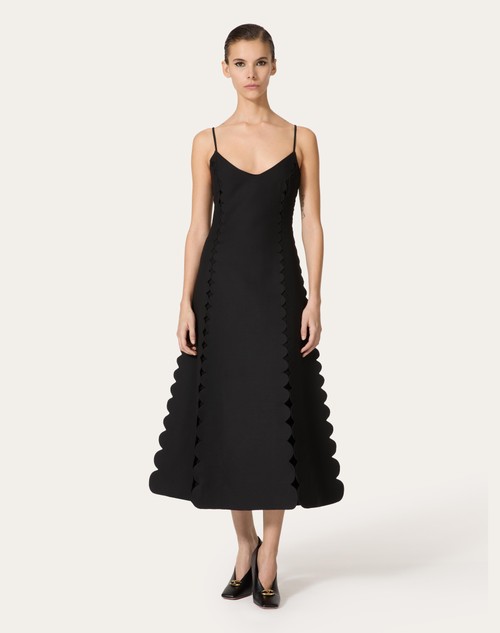 Red Valentino ABITO MIDI IN CREPE COUTURE RICAMATO Shopping Online