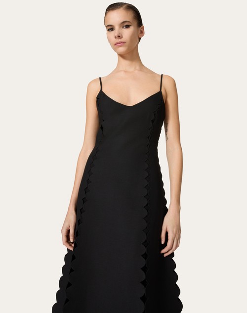 Red Valentino ABITO MIDI IN CREPE COUTURE RICAMATO Shopping Online