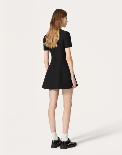 Red Valentino ABITO CORTO IN CREPE COUTURE RICAMATO Sottocosto