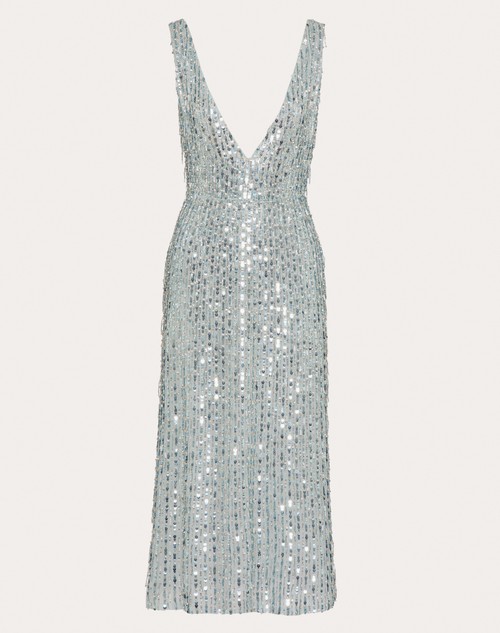 Red Valentino ABITO MIDI IN ORGANZA RICAMATO