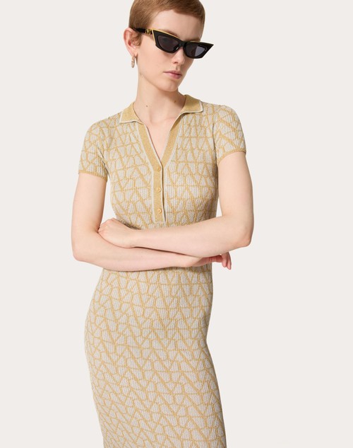 Red Valentino ABITO IN LUREX E JACQUARD TOILE ICONOGRAPHE Offerta